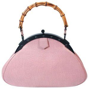 AUTHENTIC GUCCI MAUVE PINK BAMBOO FRAME PURSE
